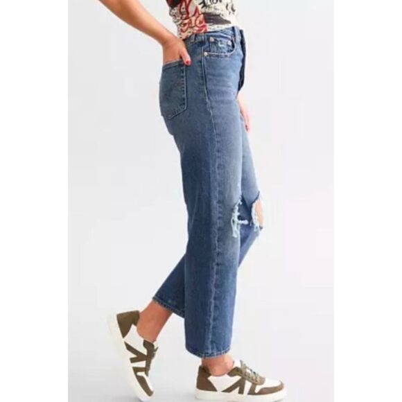 Levi's Super High Rise 24x27 Ribcage Ankle Straight Jean in  Feeling Seen - Picture 3 of 7